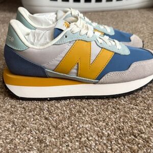 New Balance Kids' Blue and Mustard Sneakers